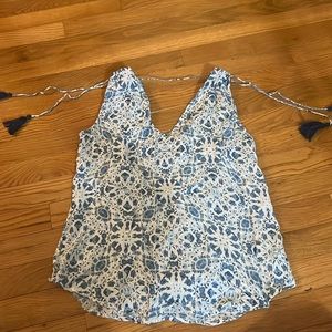 Blue paisley tank top